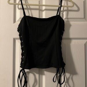 Black Top - lace up sides